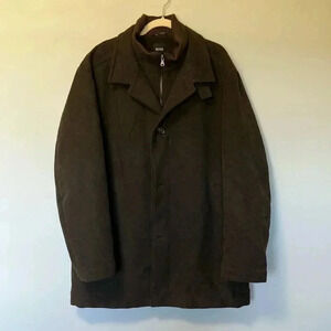 Hugo Boss brown inside zipped jacket button  coat